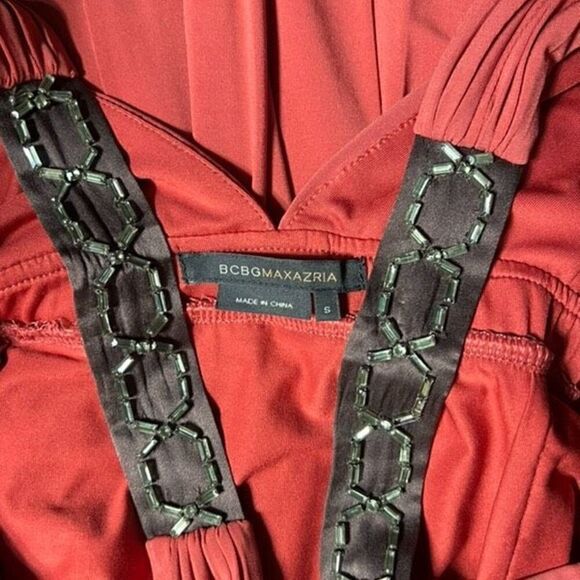 BCBGMAXAZRIA Sleeveless Embellished Dress Toga Dress Egyptian Dress Size S - Picture 5 of 5